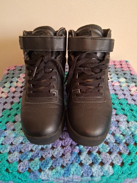 Fila Kids Black High-Top Lace-Up Sneakers with Velcro Strap - Picture 1 of 7